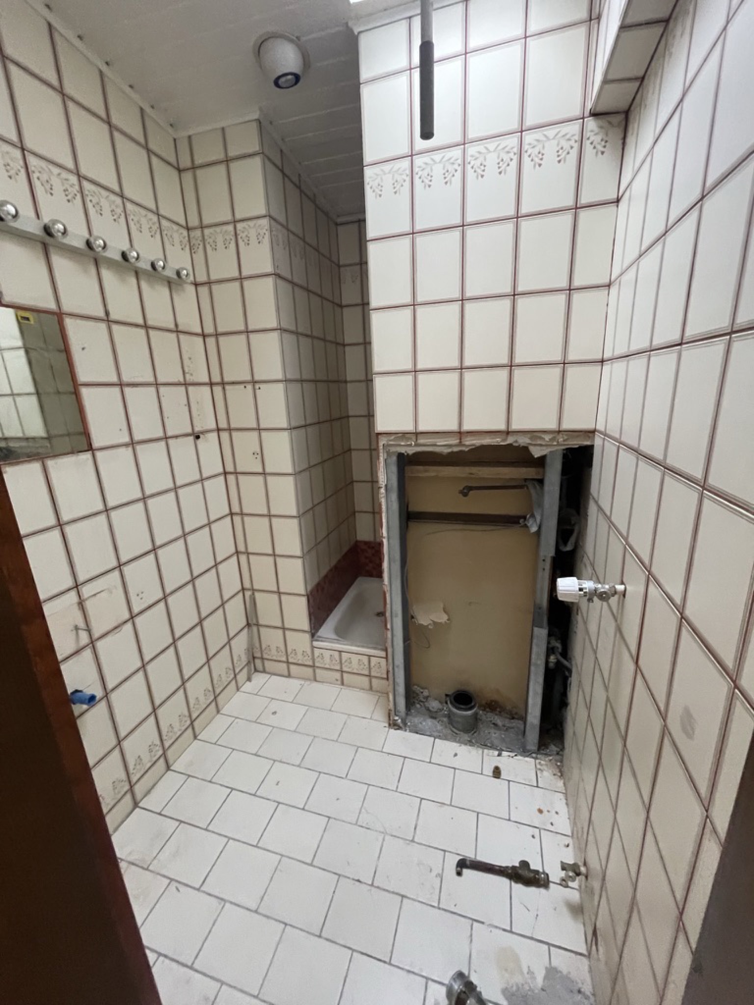 Demontage der alten Sanitäranlagen im Dachgeschoss